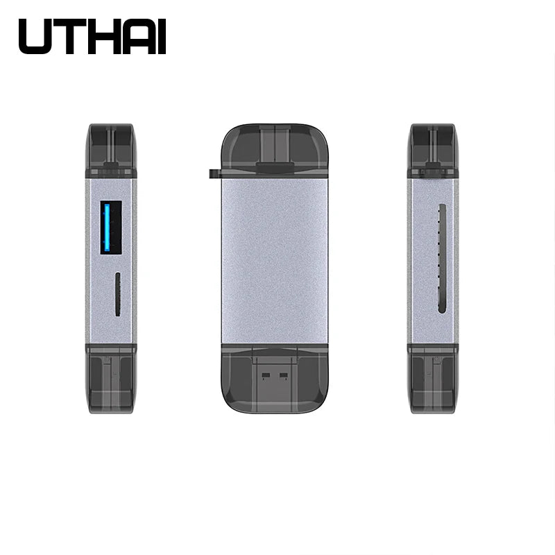 UTHAI J17 6-in-1 USB-C OTG Card Reader SD TF Adapter USB-C Card Reader PRIMED
