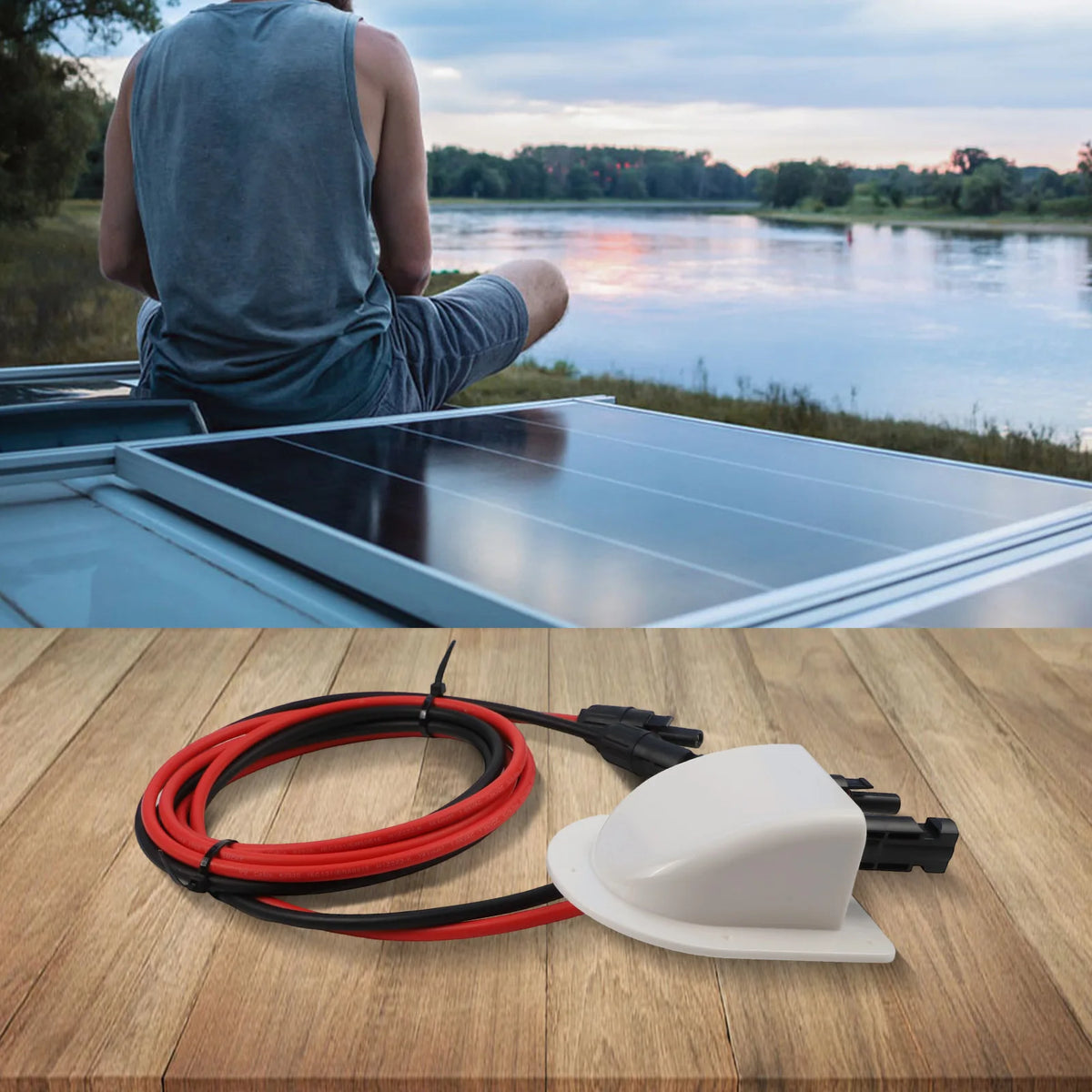 Solar Dual Cable Entry Gland – IP68 ABS for RV & Yacht