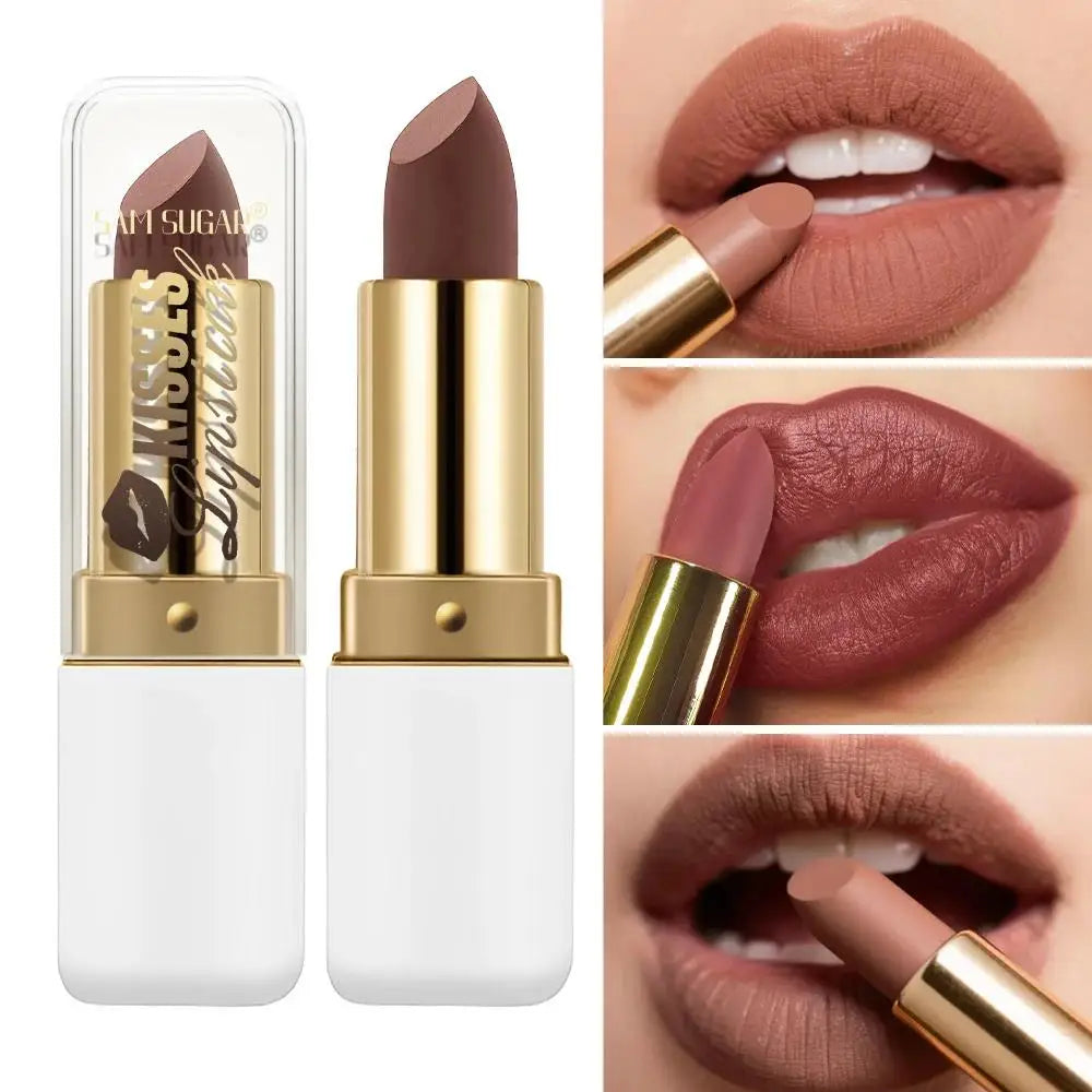 SAM SUGAR Metallic Matte Lipstick – Waterproof Pearlescent Gloss