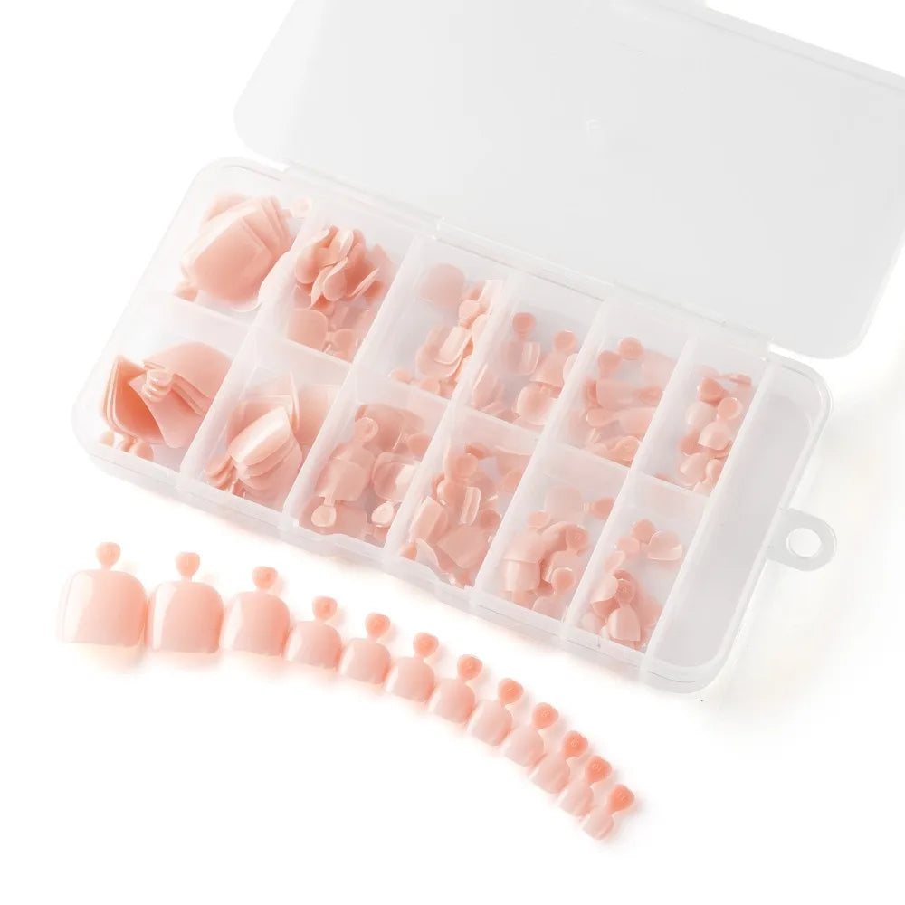 120pcs Press On Toenails – Fake Toe Nail Tips, 12 Sizes
