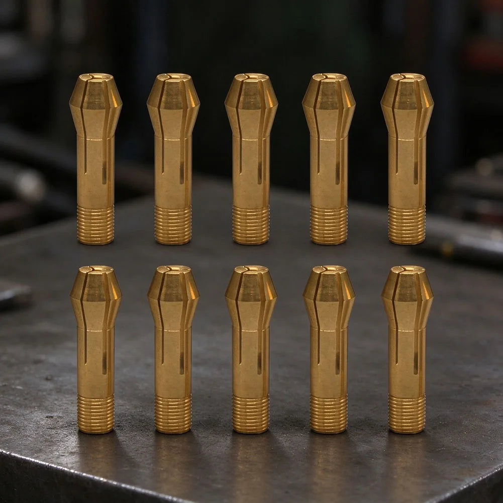 10-Pack 300A TIG Collet Electrode Clamps – Brass 2.4/3.0/3.2mm