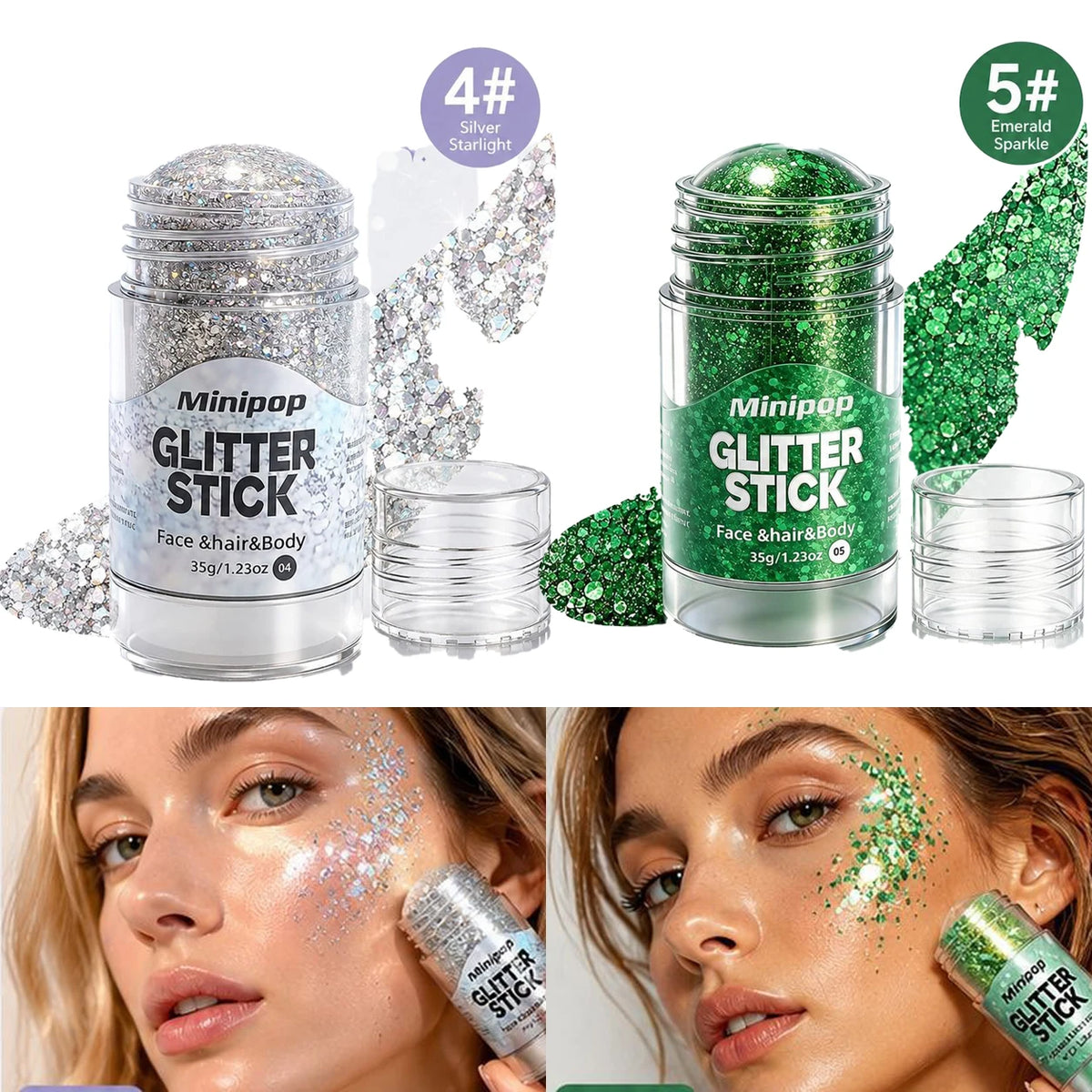 Star Sequin Glitter Stick – Face, Body & Hair Shimmer Makeup
