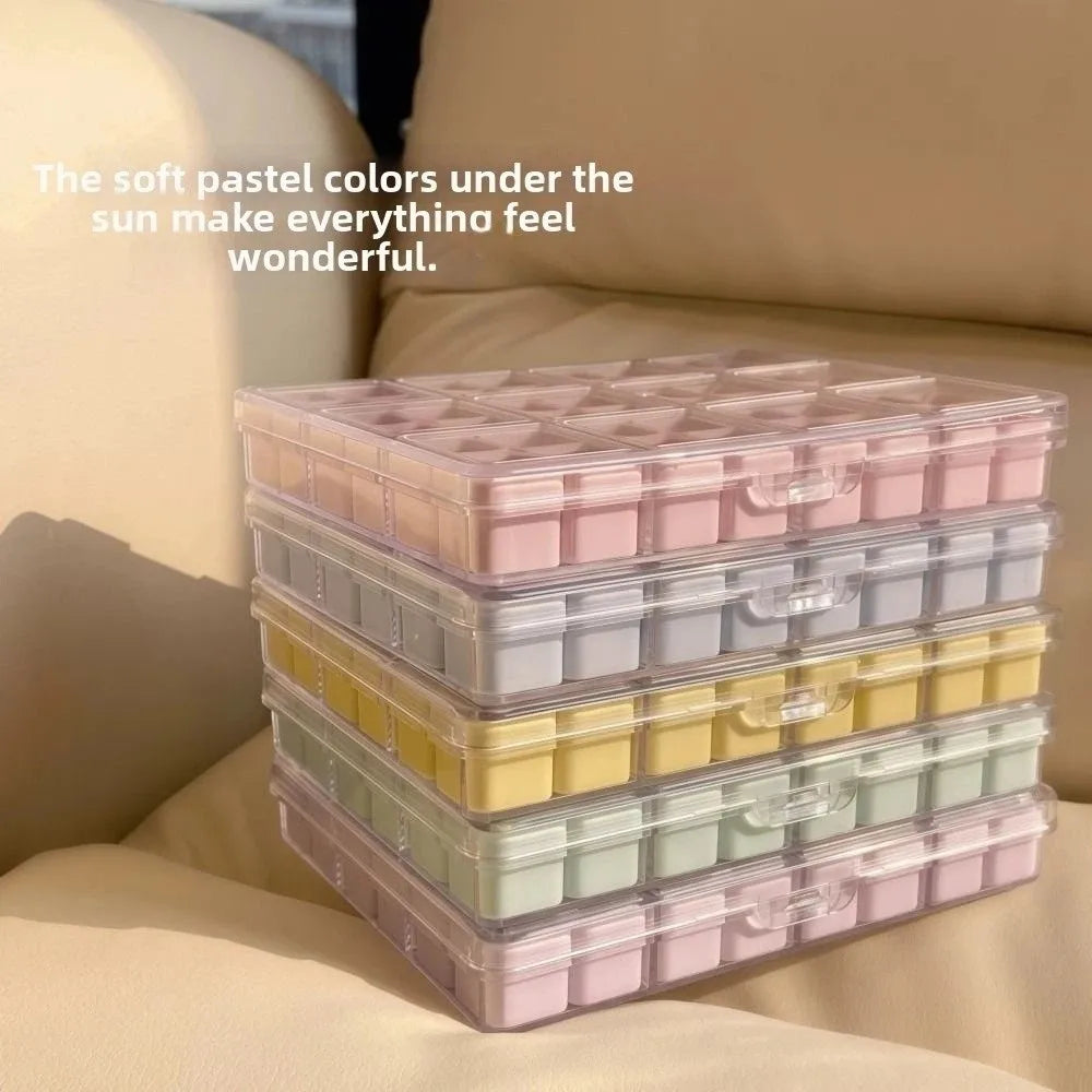 Transparent 36-Grid Nail Art Storage Box | Candy Colors