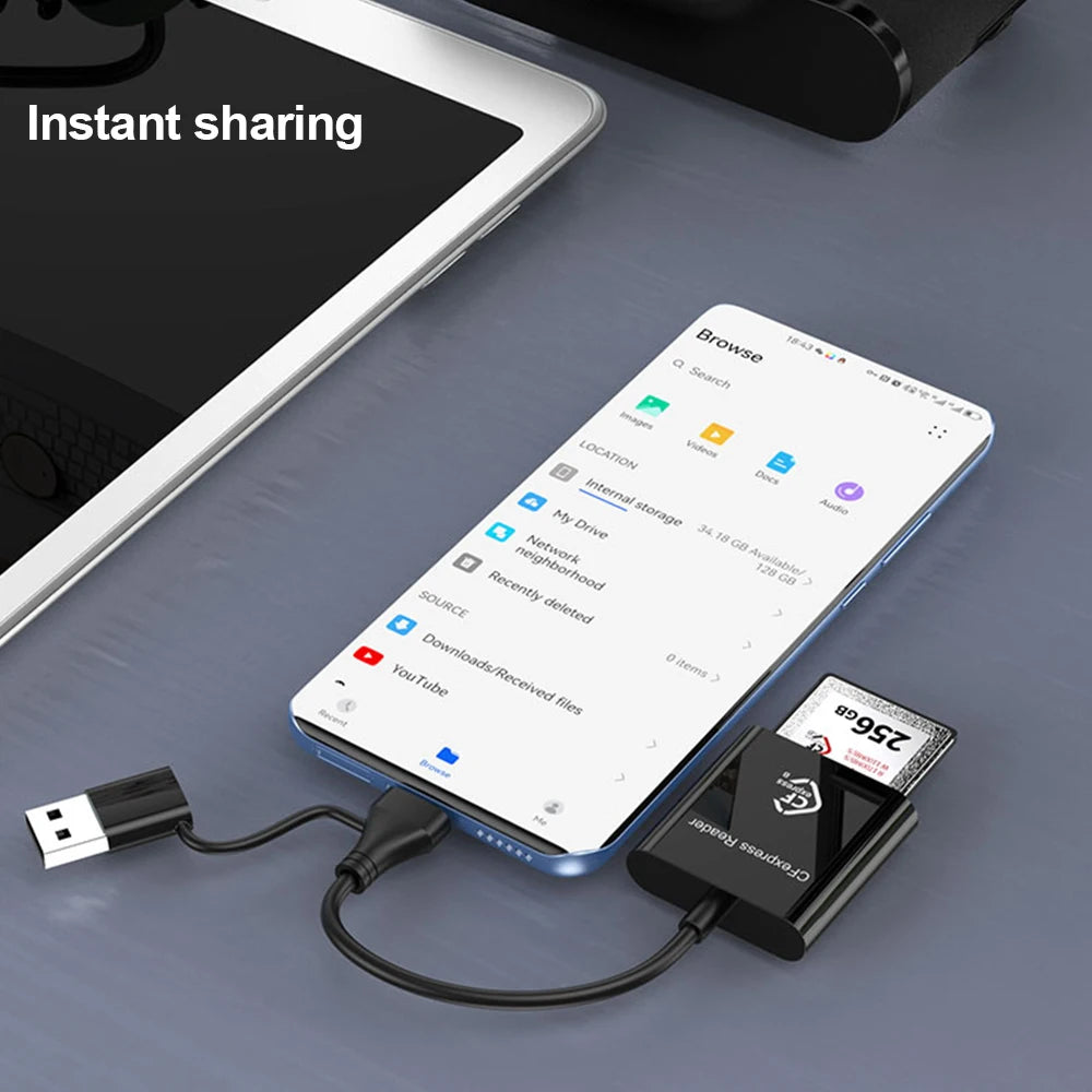 CFexpress Type B Card Reader USB 3.2 Gen 2 – 10Gbps USB-C Memory Card Reader PRIMED