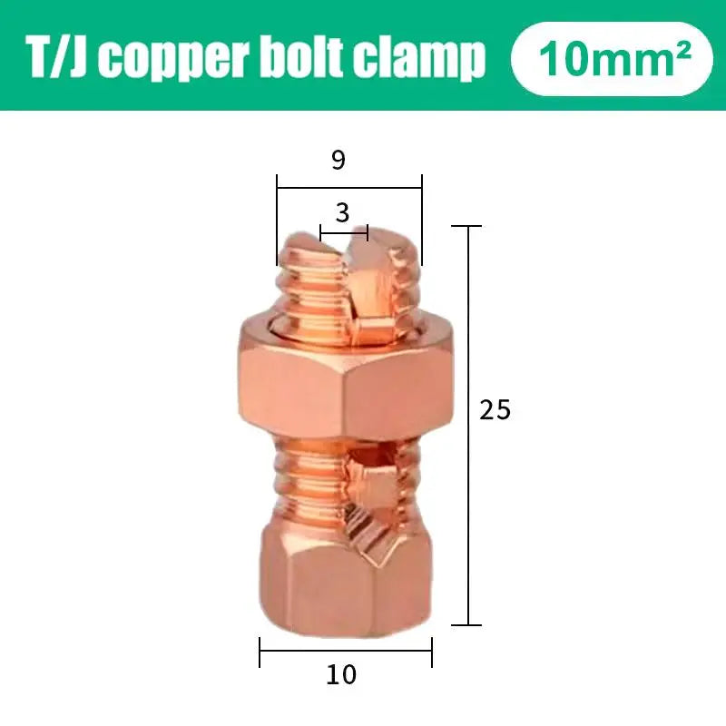 TJ Series Copper Split Bolt Connector 10–70mm² Wire Clamp
