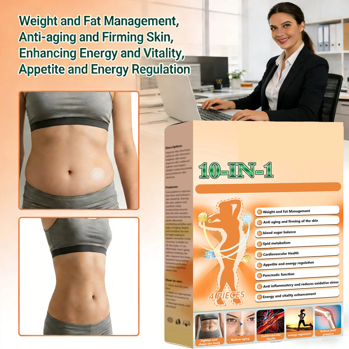 10-in-1 Body Care Patch | Waist, Abdomen & Leg Toning