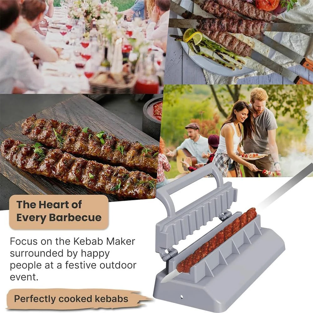 LMETJMA Large Kebab Maker Press – Manual BBQ Skewer Mold Kebab Maker Press PRIMED