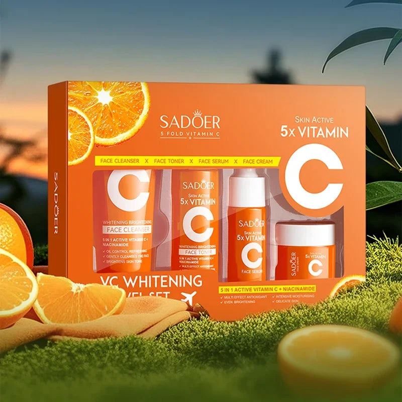 SADOER Vitamin C Travel Skincare Set – 5-Piece Mini Kit