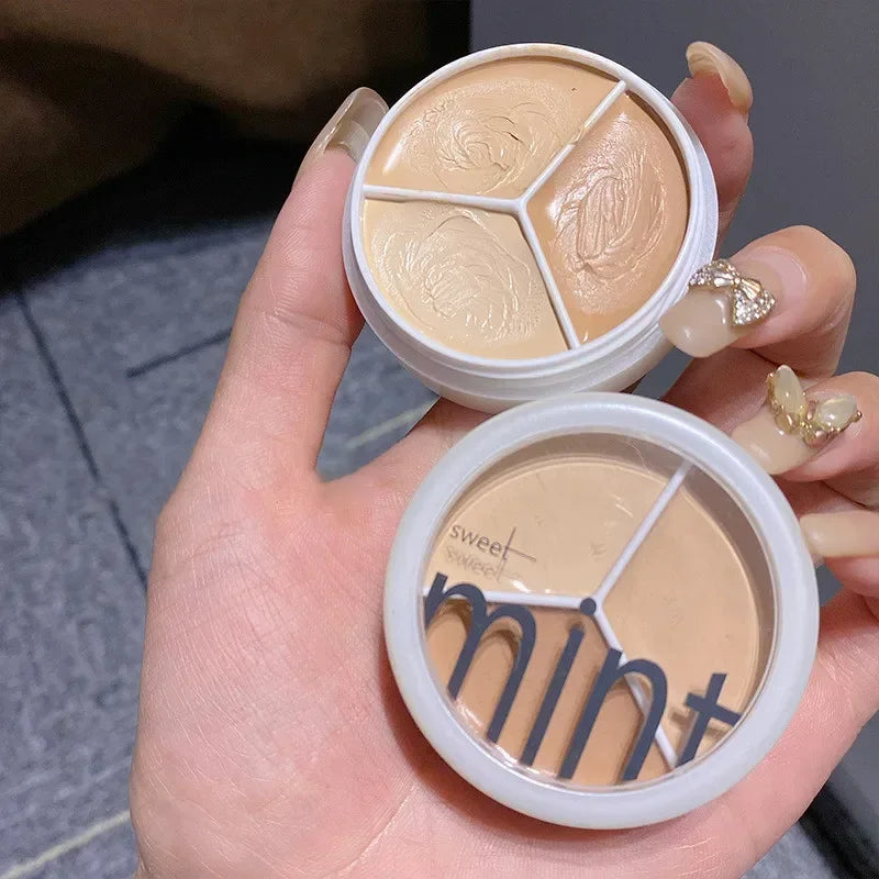 3-Color Concealer Contour Cream – Full Coverage, Oil Control Concealer Palette PRIMED