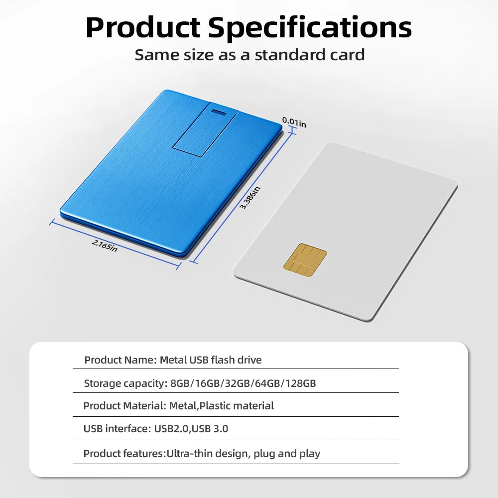 Custom Logo Mini Card USB Flash Drive 4GB–128GB Metal USB Flash Drive PRIMED