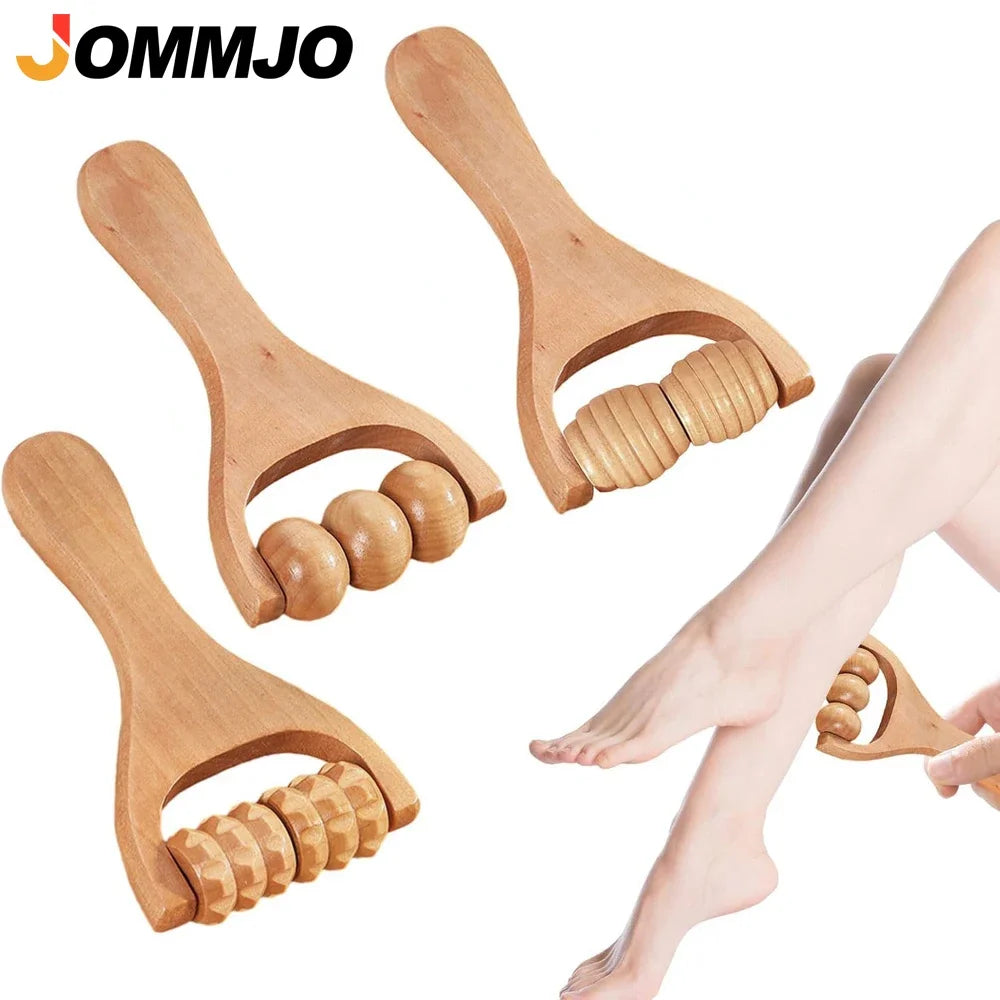 Wooden Massage Roller – Neck, Back & Full Body Massager
