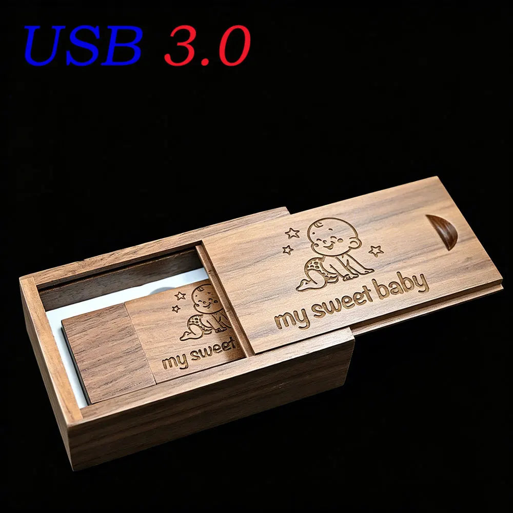 30-Pack Custom Logo Bamboo USB 3.0 Flash Drives 4GB–128GB USB Flash Drive PRIMED