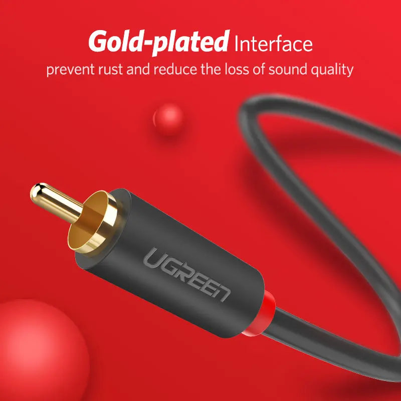 UGREEN 2RCA to 2RCA Gold-Plated Audio Cable 1m–5m RCA Audio Cable PRIMED