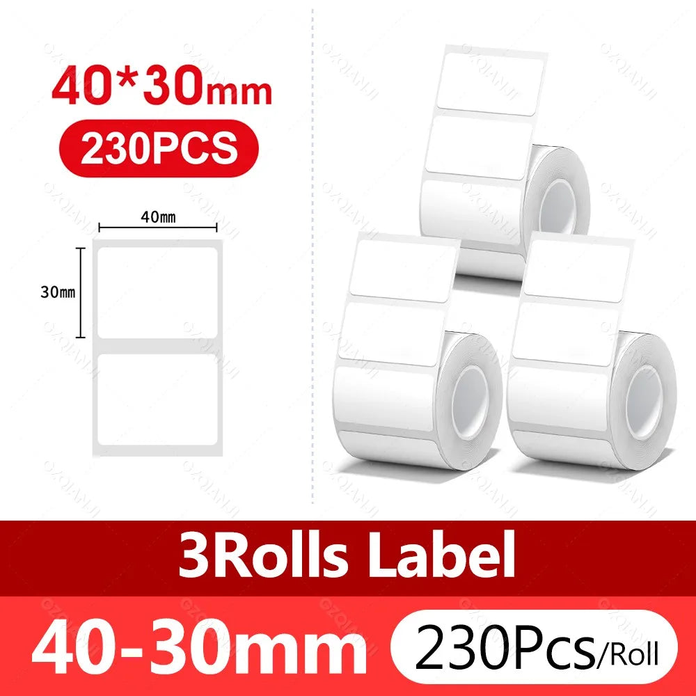 NiiMBOT Thermal Label Rolls – Waterproof Self-Adhesive B1 B21 Thermal Label Rolls PRIMED 4030 3Rolls