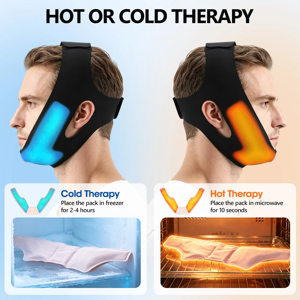 V-Line Face Lifting Bandage – Hot & Cold Gel Pack Jaw Shaper Face Contouring Wrap PRIMED