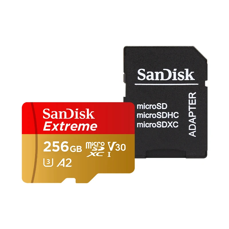 SanDisk Extreme microSDXC U3 V30 A2 – Up to 190MB/s | 64–256GB microSD Memory Card PRIMED A2 microSDXC 256GB
