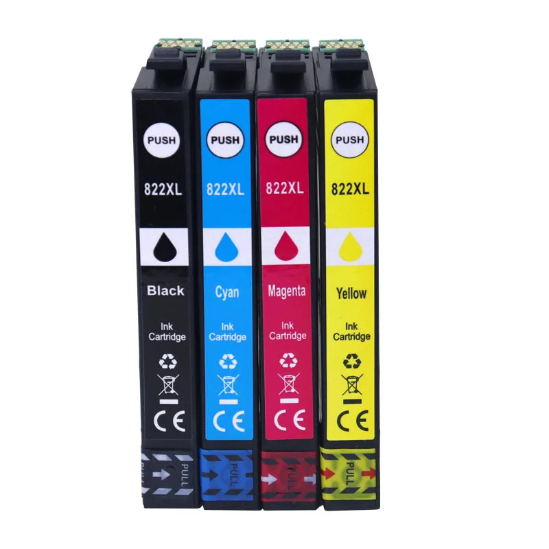822XL Ink Cartridges for Epson WF-3820 WF-4820 WF-4830 4-Pack Ink Cartridge Set PRIMED Default Title