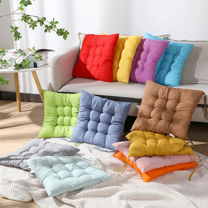 LMETJMA Thick Chair Pad Cushion with Ties – Dining & Floor Chair Pad Cushion PRIMED