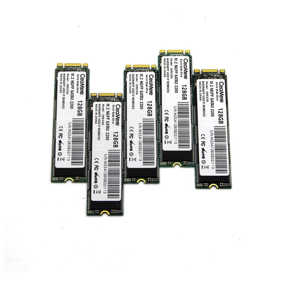 CeaMere 5-Pack M.2 NGFF 2280 SSD 120GB–1TB | Internal Drive Internal SSD Drive PRIMED
