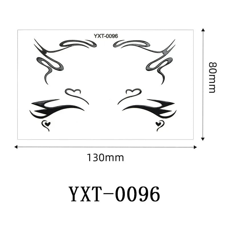 Gothic Metallic Eye Corner Temporary Tattoo Stickers | Cosplay Face Tattoo Stickers PRIMED YXT-096-1Pc