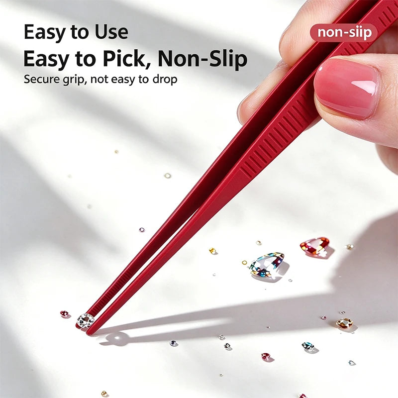 Multicolor Nail Art Tweezers – Rhinestone & Gem Picking Tool
