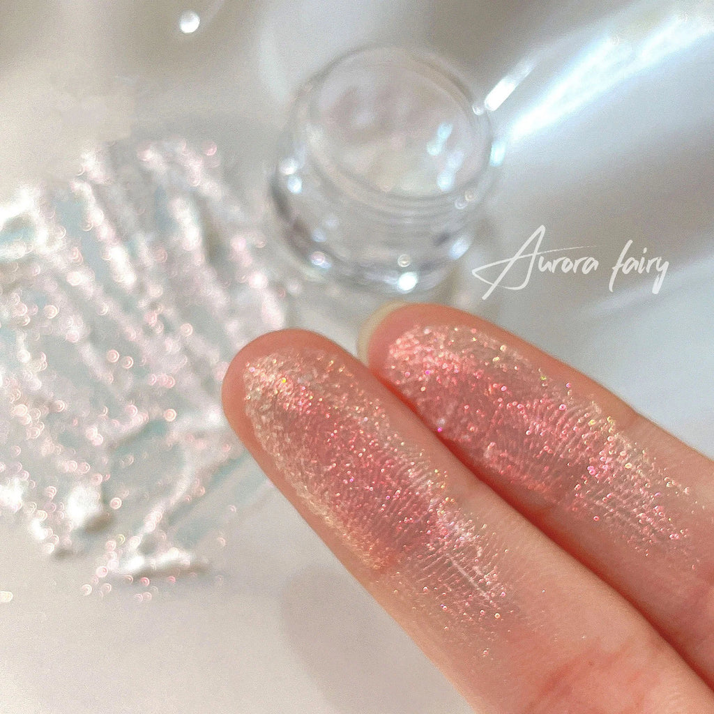 Aurora Chrome Nail Powder – Iridescent Chameleon Mirror Effect Chrome Nail Powder PRIMED