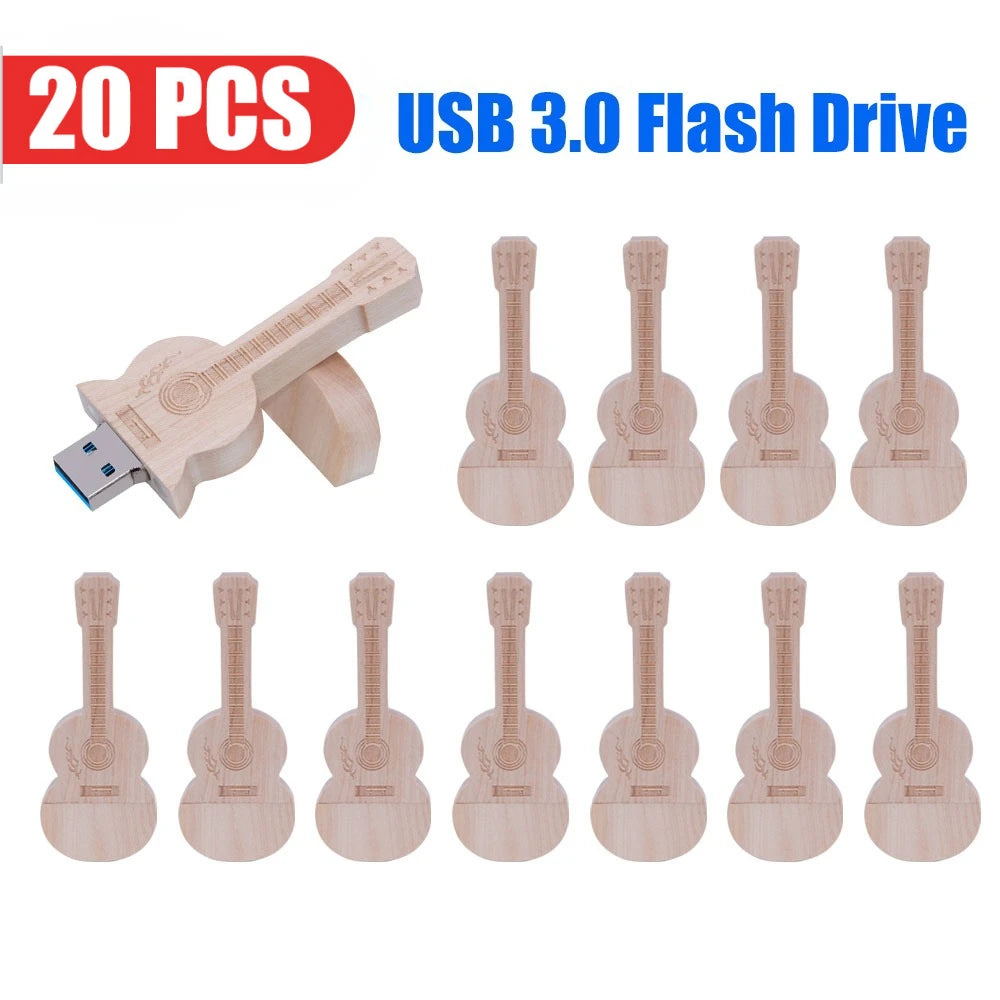 Guitar USB 3.0 Flash Drive Custom Logo Bulk | 32GB 64GB 128GB Custom USB Flash Drive PRIMED 16 GB Maple 20pcs China Mainland