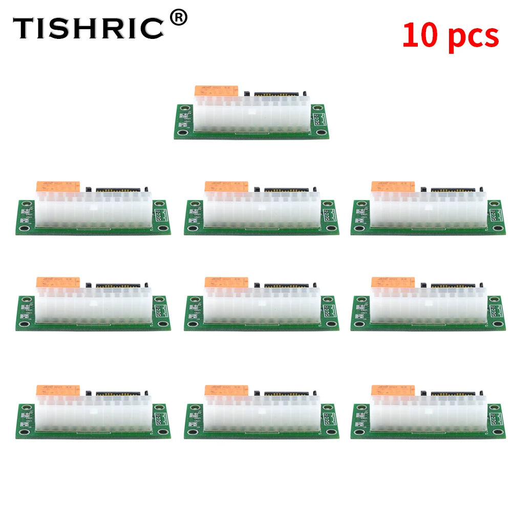 TISHRIC Add2PSU Dual PSU Synchronizer ATX 24-Pin SATA Molex PSU Synchronizer Adapter PRIMED 10PCS Green SATA China Mainland
