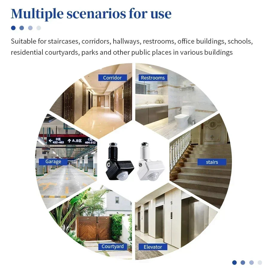 PIR Motion Sensor Light Switch 120° Adjustable Delay AC 110-240V Motion Sensor Switch PRIMED