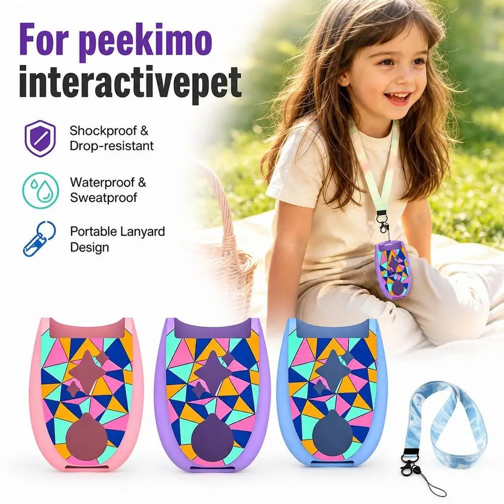 Silicone Case for Peekimo Interactive Pet Game + Lanyard
