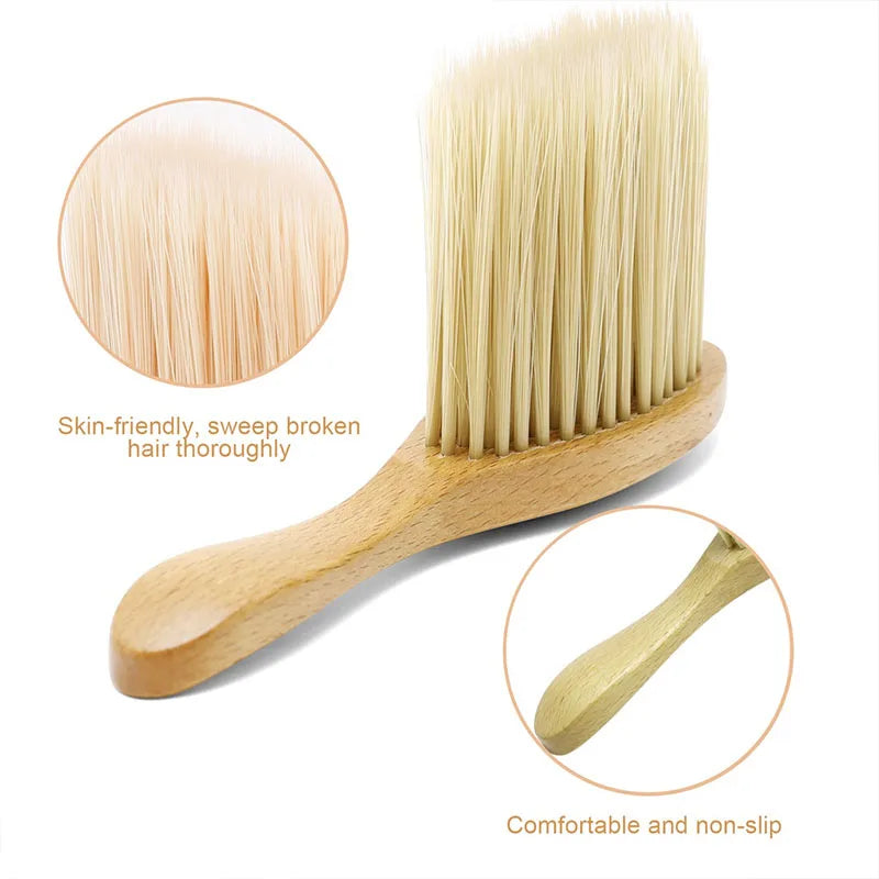 Wooden Neck Duster Brush – Barber Hairdressing Cleaning Tool