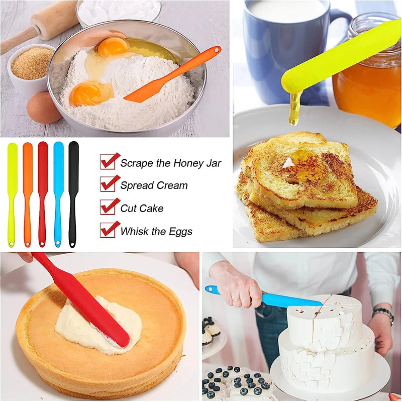 LMETJMA Silicone Jar Spatula – Heat Resistant Baking Scraper Silicone Jar Spatula PRIMED