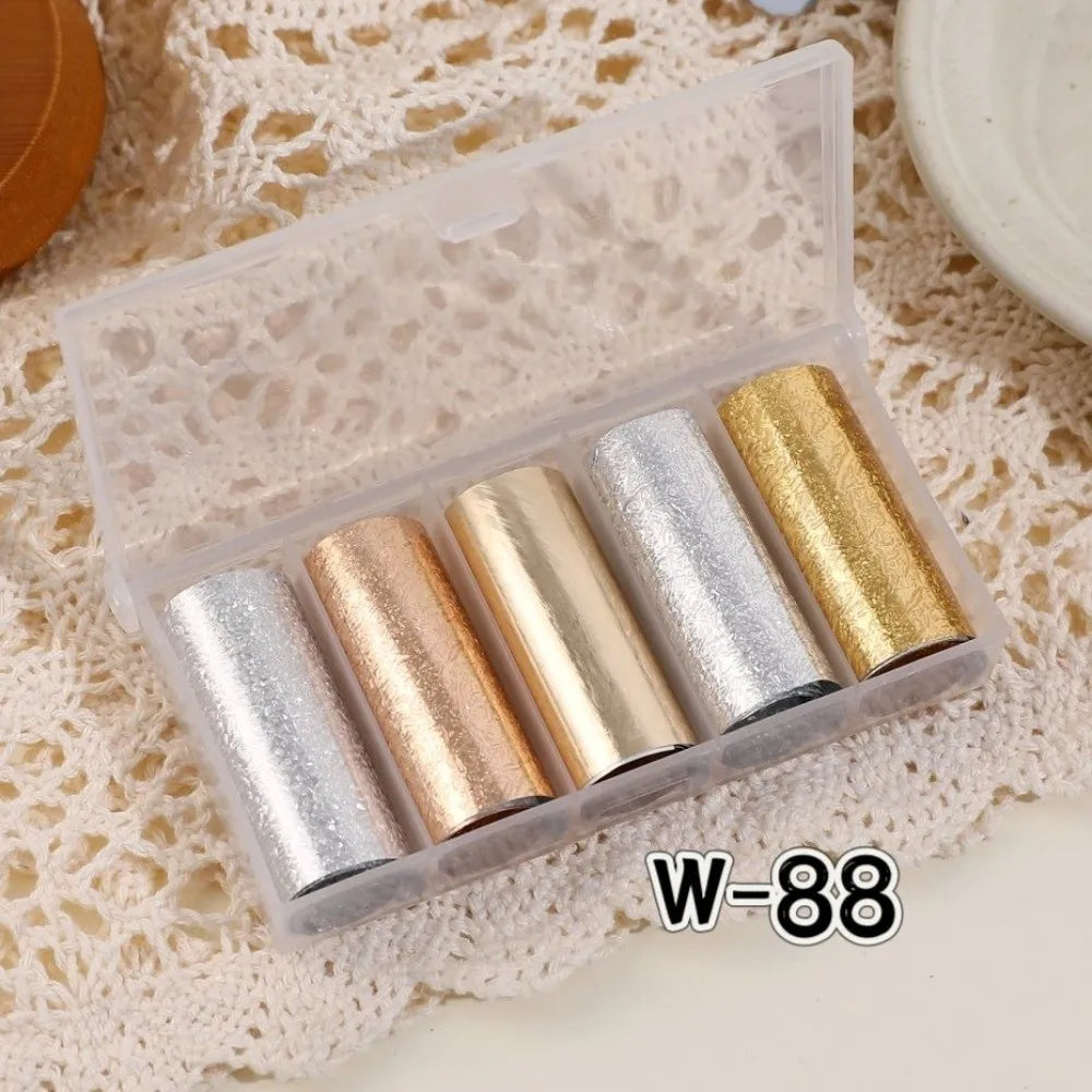 Holographic Lace Nail Foils – Black & White Sequin Stickers