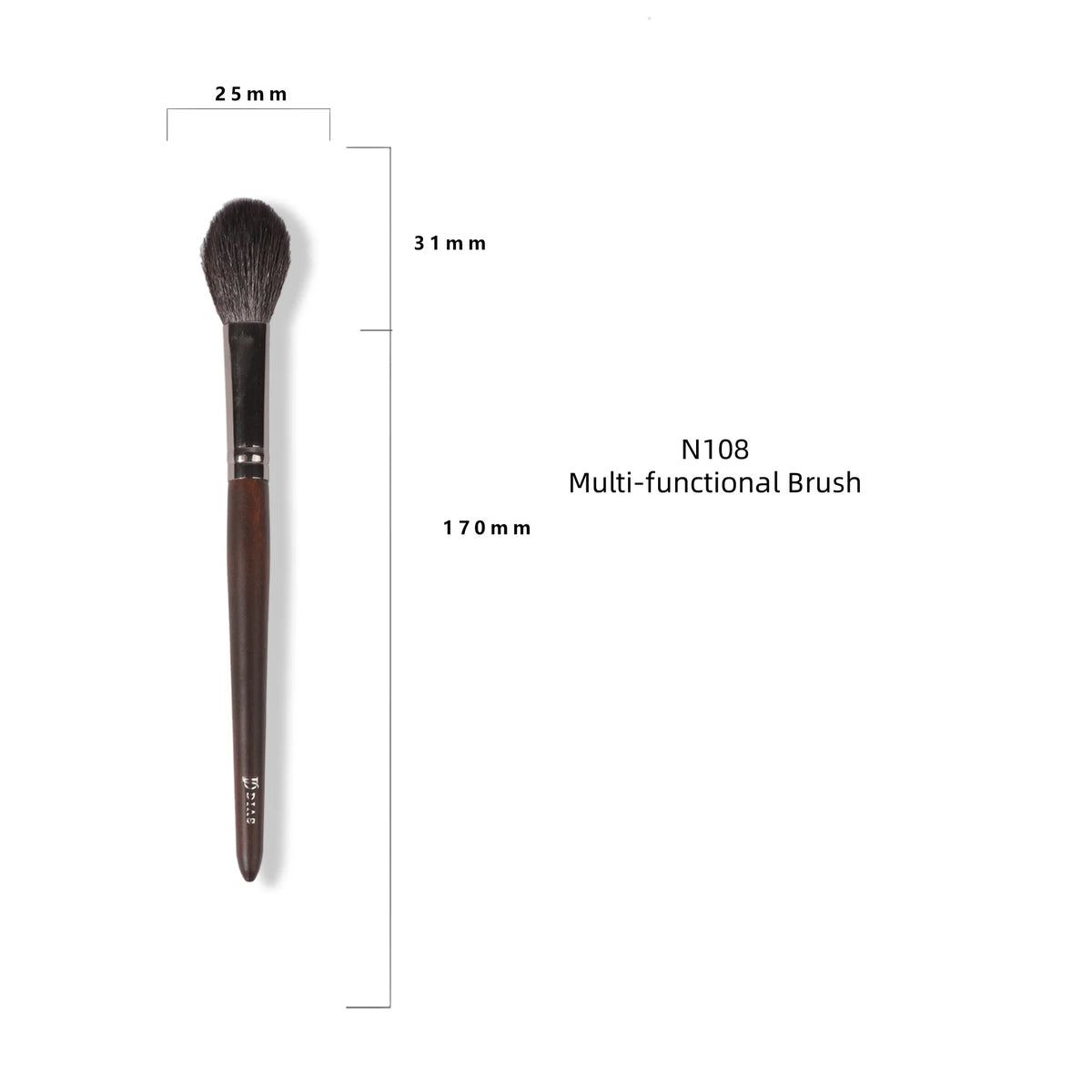 Goat Hair Makeup Brush Set – Foundation, Blush & Eyeshadow