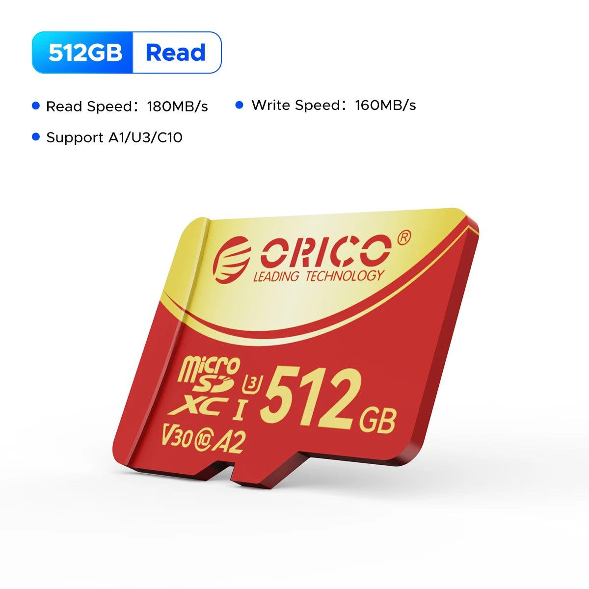 ORICO 256GB Micro SD Card 4K UHD 180MB/s A2 U3 V30 C10 Micro SD Card PRIMED 512GB China Mainland