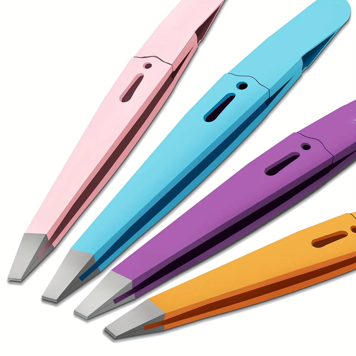 Stainless Steel Slant Tip Eyebrow Tweezers – Precision Grooming
