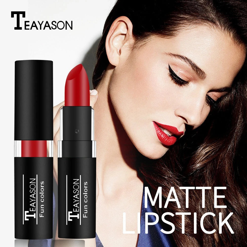 12-Color Dark Matte Lipstick – Long-Lasting Non-Transfer Matte Lipstick PRIMED