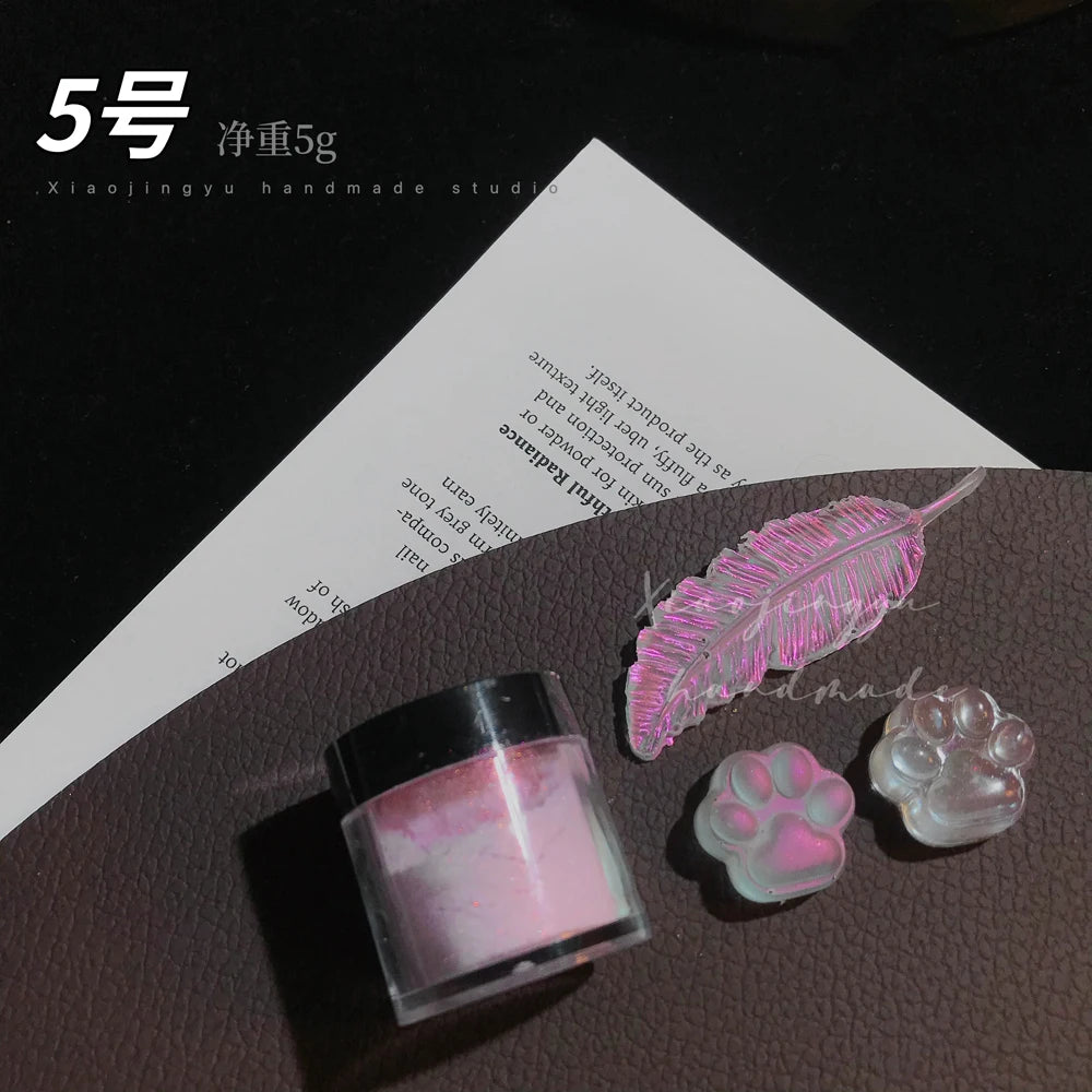 Holographic Nail Glitter Powder 10g – Silver & Gold Laser