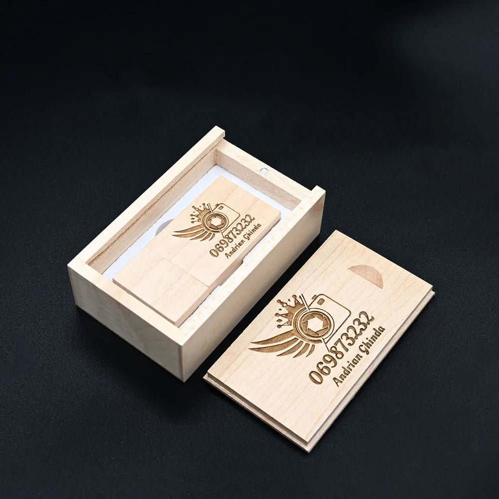 10-Pack Custom Logo Wooden USB Flash Drive 4GB–32GB USB 2.0 Custom USB Flash Drive PRIMED