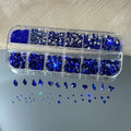 12-Grid Mixed Nail Rhinestones – Hearts, Gems & Sparkle Nail Rhinestone Set PRIMED 05