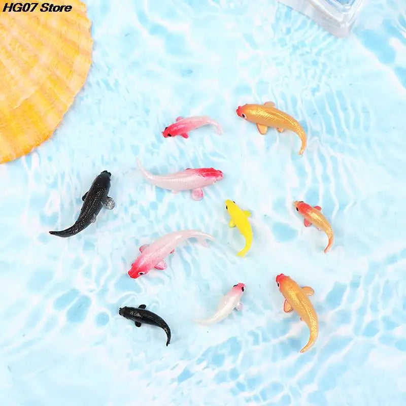 Mini Goldfish Figurines 5pcs – Resin Carp Miniature Home Decor Miniature Figurines PRIMED