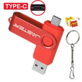 JASTER 2-in-1 Type-C USB Flash Drive 360° Rotate 16–128GB USB Flash Drive PRIMED 4GB Red CN