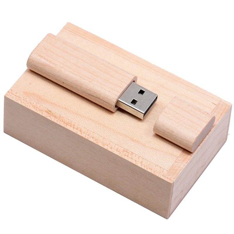 Wooden USB Flash Drive 8–64GB | Bamboo Maple Memory Stick Wooden USB Flash Drive PRIMED maple with box 64 GB