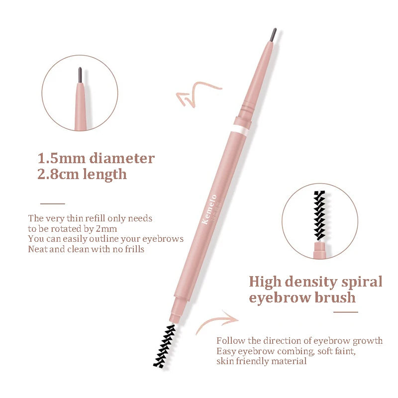 1.5mm Ultra Fine Waterproof Eyebrow Pencil with Brush – 6 Shades Eyebrow Pencil PRIMED