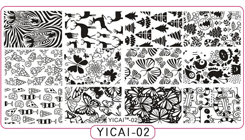 MAFANAILS YICAI 3D Flower Nail Stamping Plate – 40 Designs