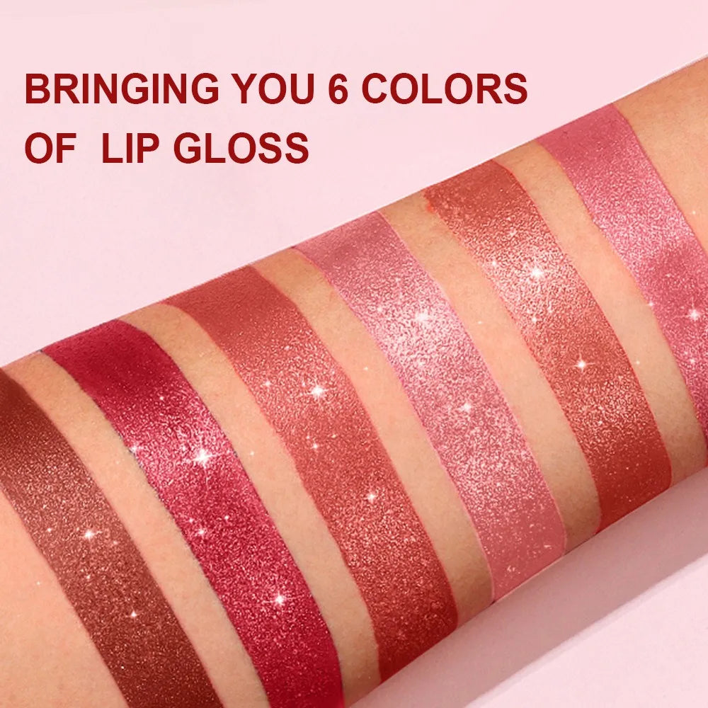 Pearlescent Glitter Velvet Lipstick – Waterproof Metallic Lip Gloss Glitter Lip Gloss PRIMED