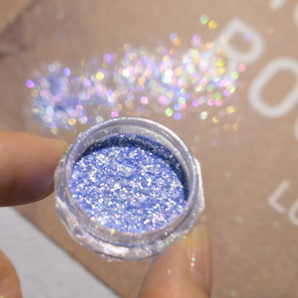 Opal Iridescent Nail Glitter Powder – 6 Neon Mirror Colors