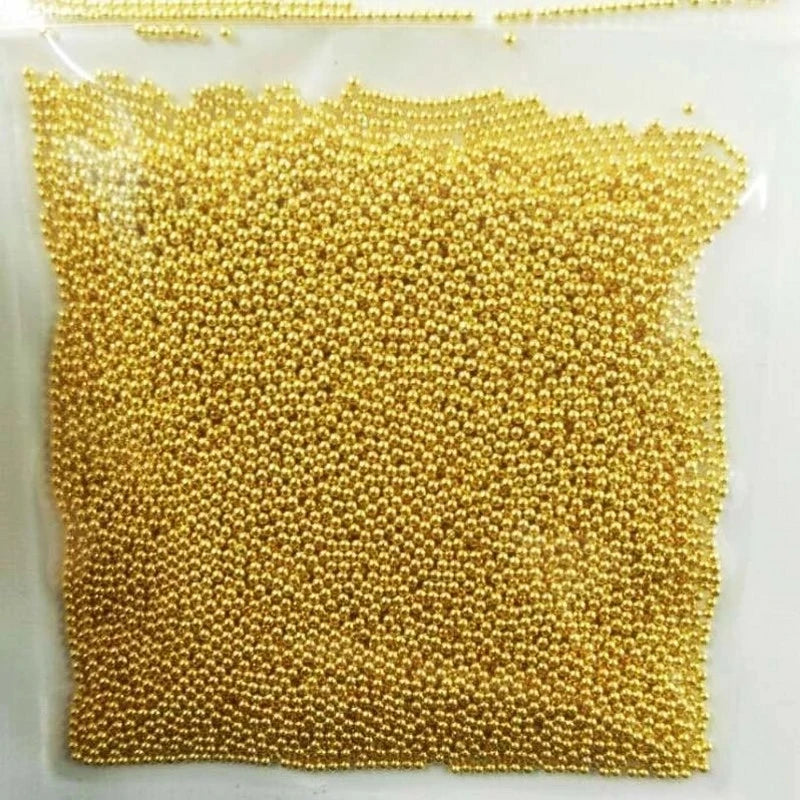Nail Art Metal Round Beads 0.8–3.0mm Gold Silver | 12-Grid Box Nail Art Beads PRIMED ZD022-2(50g)