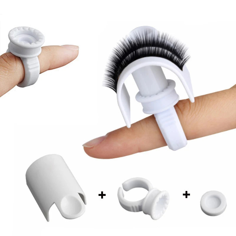 Eyelash Extension Glue Ring & U-Shaped Root Divider Set Lash Extension Tools PRIMED