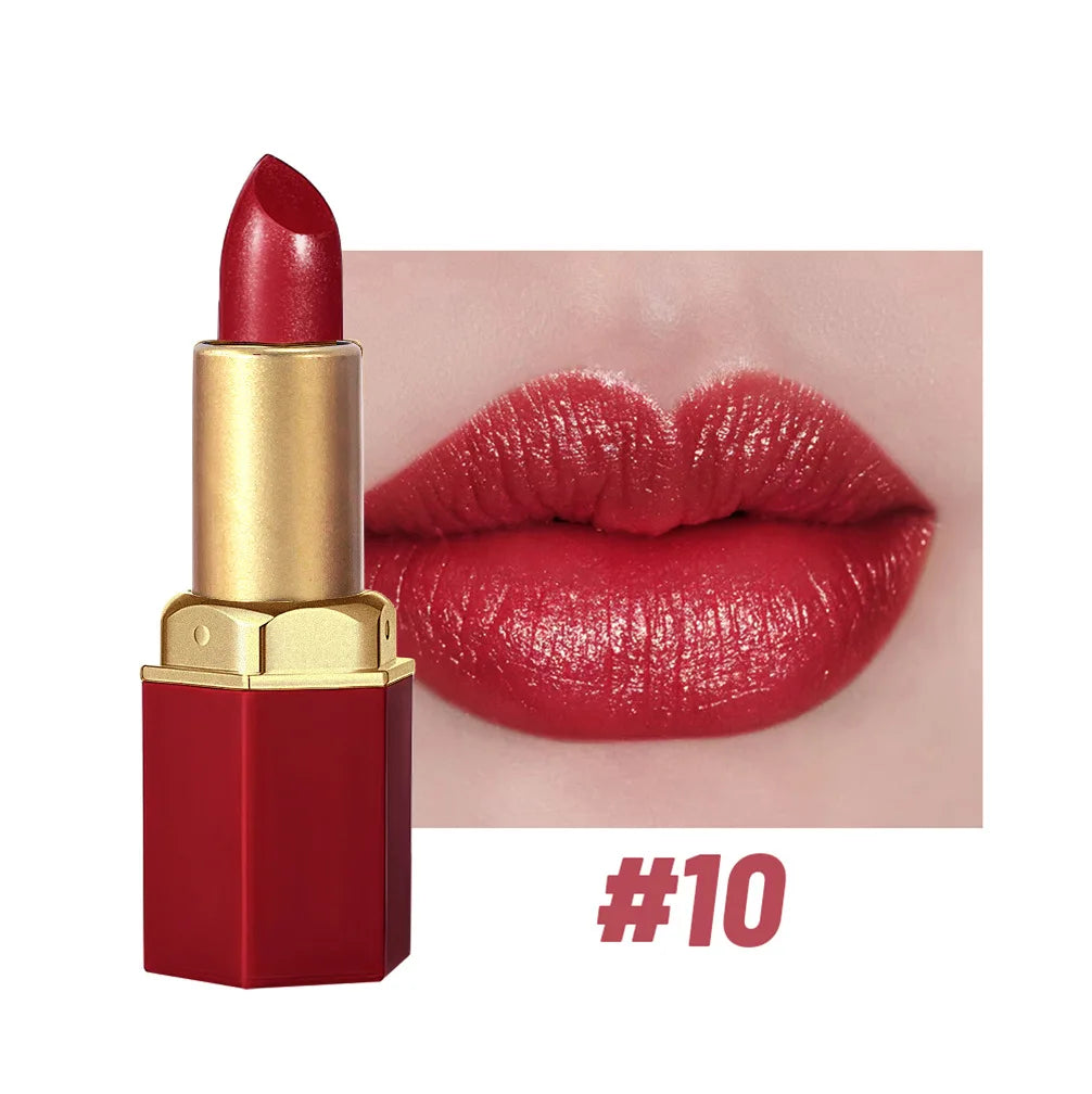 SAM SUGAR Gold Bar Lipstick – 6 Colors Pearlescent Glitter